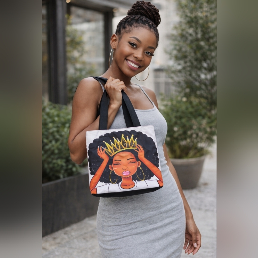 :👑 Queen Vibes Graphic Tote Bag 👑